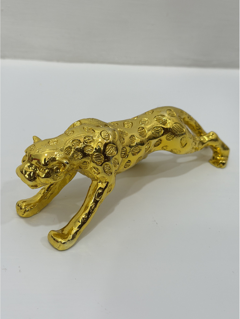 Leopard Metal Golden Statue Jaguar Panther 6 in Lion Decorative Figurine